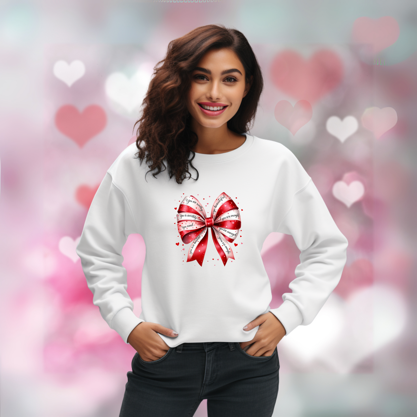 VALENTINES BOW SWEATSHIRT