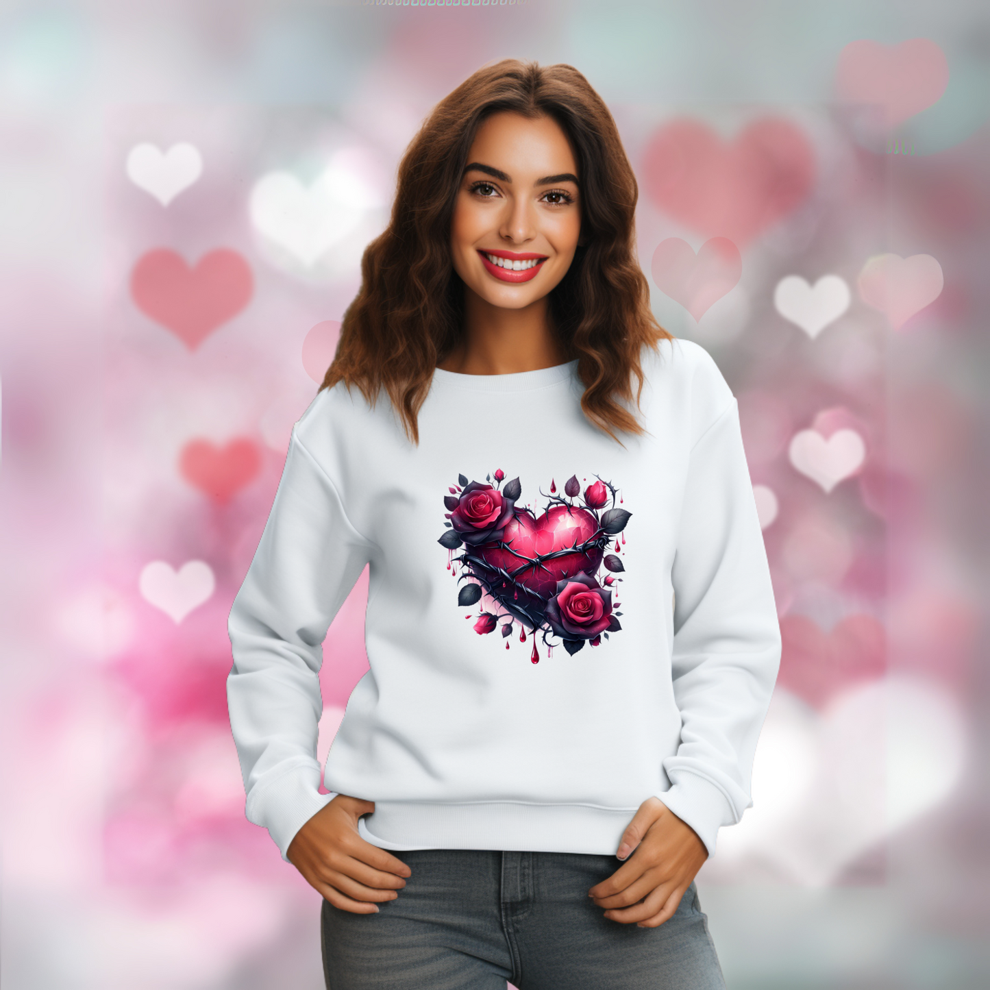 DRIPPING HEART VALENTINES SWEATSHIRT