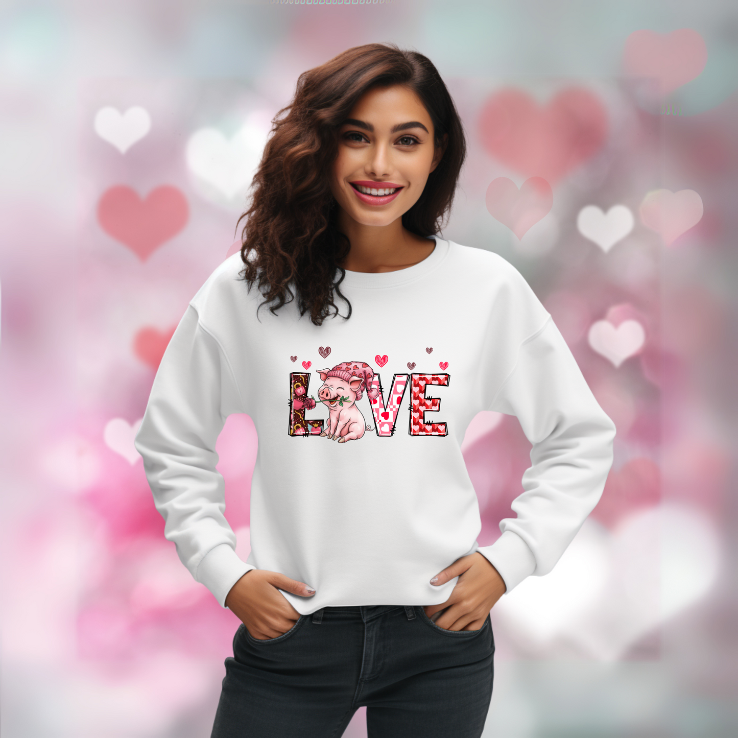 FARM ANIMALS VALENTINES SWEATSHIRT