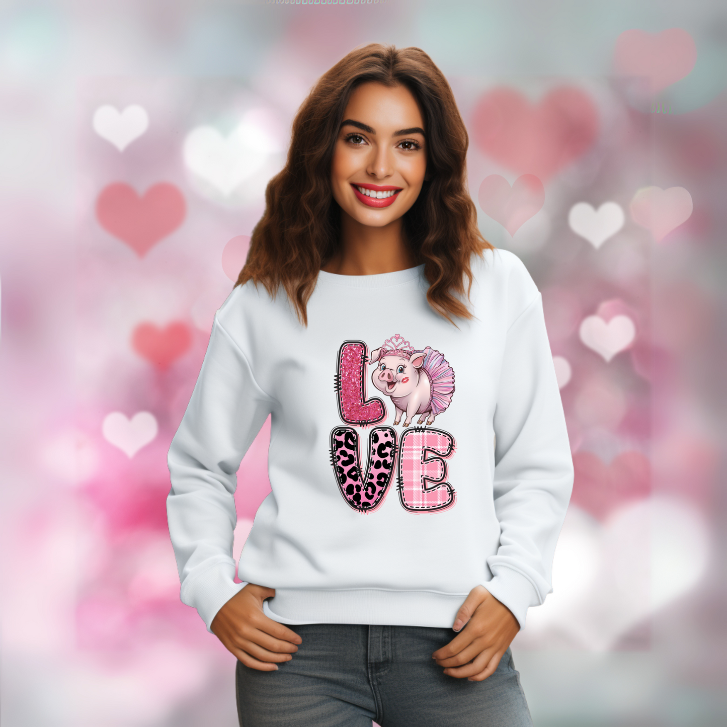 FARM ANIMALS VALENTINES SWEATSHIRT